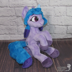 Size: 1200x1200 | Tagged: safe, artist:allunacraft, izzy moonbow, pony, g5, irl, photo, plushie, solo