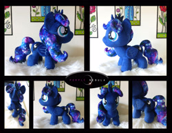 Size: 3300x2550 | Tagged: safe, artist:purplenebulastudios, princess luna, pony, g4, ethereal mane, female, filly, filly luna, irl, photo, plushie, solo, woona, younger