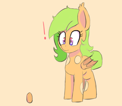 Size: 2300x2000 | Tagged: safe, artist:psychotix, oc, oc only, oc:calypso, bat pony, bat pony oc, coat markings, egg, exclamation point, gradient eyes, solo, surprised