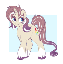 Size: 773x789 | Tagged: safe, artist:lulubell, oc, oc only, unicorn, fusion, fusion:oc:lulubell, fusion:rarity, horn, solo