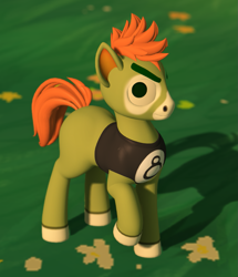 Size: 973x1131 | Tagged: safe, artist:mosssong, earth pony, pony, open pony, 3d, animal crossing, buck, buck (animal crossing), crossover, male, raised hoof, second life, sleeveless, solo, stallion, thick eyebrows