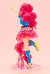 Size: 667x1000 | Tagged: safe, kotobukiya, pinkie pie, earth pony, human, pony, g4, female, human ponidox, humanized, kotobukiya pinkie pie, rear view, self paradox, self ponidox