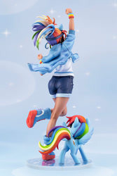 Size: 667x1000 | Tagged: safe, kotobukiya, rainbow dash, human, pegasus, pony, g4, female, human ponidox, humanized, kotobukiya rainbow dash, rear view, self paradox, self ponidox