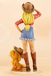 Size: 667x1000 | Tagged: safe, kotobukiya, applejack, earth pony, human, pony, g4, female, human ponidox, humanized, kotobukiya applejack, rear view, self paradox, self ponidox