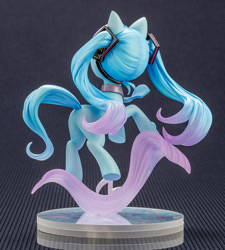 Size: 900x1000 | Tagged: safe, kotobukiya, pony, anime, female, hatsune miku, kotobukiya hatsune miku pony, music notes, ponified, rear view, solo, vocaloid