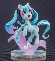 Size: 900x1000 | Tagged: safe, kotobukiya, pony, anime, female, hatsune miku, kotobukiya hatsune miku pony, music notes, open mouth, open smile, ponified, smiling, solo, vocaloid