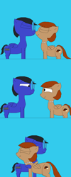Size: 1600x4000 | Tagged: safe, artist:blazewing, oc, oc only, oc:blazewing, oc:pecan sandy, pegasus, pony, atg 2024, boop, chubby, colored background, comic, drawpile, duo, duo male and female, eyes closed, female, glasses, hug, jewelry, looking at each other, looking at someone, loving gaze, male, mare, necklace, newbie artist training grounds, noseboop, nuzzling, pearl necklace, shipping, smiling, stallion