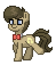 Size: 196x228 | Tagged: artist needed, safe, concerto, earth pony, pony, pony town, animated, bowtie, male, pixel art, simple background, solo, sprite, stallion, transparent background, trotting