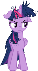 Size: 3000x5610 | Tagged: safe, artist:cloudy glow, twilight sparkle, alicorn, pony, g4, inspiration manifestation, my little pony: friendship is magic, female, floppy ears, mare, messy hair, messy mane, messy tail, simple background, solo, tail, transparent background, twilight sparkle (alicorn)