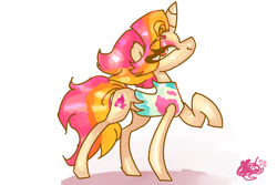 Size: 3600x2400 | Tagged: safe, artist:mannybcadavera, fire flare, pony, unicorn, g4, colored eyebrows, eye clipping through hair, eyebrows, eyebrows visible through hair, female, high res, horn, lidded eyes, looking at you, mare, profile, raised hoof, shiny coat, shiny mane, shiny tail, signature, simple background, slender, smiling, smiling at you, solo, standing on three hooves, thick eyelashes, thin, thin legs, white background