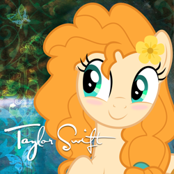 Size: 1024x1024 | Tagged: safe, pear butter, pony, g4, the perfect pear, album, album cover, cute, female, smiling, solo, taylor swift