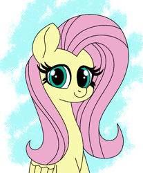 Size: 649x782 | Tagged: safe, artist:scandianon, fluttershy, pegasus, pony, g4, bust, female, looking at you, mare, sitting, smiling, solo