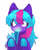 Size: 3000x3734 | Tagged: safe, oc, oc only, oc:ultraviolet, alien, alien pony, against glass, big eyes, black sclera, blue insides, colored tongue, colored underhoof, ear fluff, eye clipping through hair, fangs, fringe, frog (hoof), glass, hooves on screen, licking, licking the fourth wall, long mane, long tongue, purple body, simple background, solo, tongue out, two toned mane, underhoof, white background, white eyes