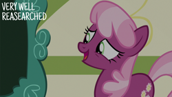 Size: 2000x1125 | Tagged: safe, edit, edited screencap, editor:quoterific, screencap, cheerilee, earth pony, pony, g4, parental glideance, season 7, chalkboard, female, looking down, mare, nervous, nervous smile, open mouth, ponyville schoolhouse, smiling, solo, talking, text