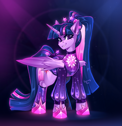 Size: 2559x2658 | Tagged: safe, artist:buvanybu, twilight sparkle, alicorn, pony, g4, clothes, female, high ponytail, ponytail, solo, twilight sparkle (alicorn)