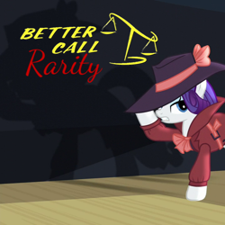 Size: 720x720 | Tagged: safe, artist:trrrebleee, artist:trrriple0dds, edit, edited screencap, screencap, rarity, unicorn, g4, rarity investigates, better call saul, breaking bad, cropped, horn, meme, saul goodman, solo