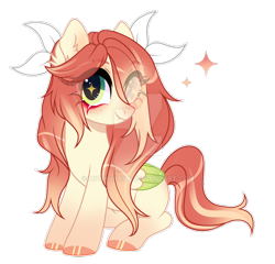 Size: 912x876 | Tagged: safe, artist:michiharas, oc, unnamed oc, pegasus, pony, art trade, base used, big eyes, blank flank, blushing, bow, colored hooves, colored wings, colored wingtips, cream coat, deviantart watermark, ear blush, ear fluff, eye clipping through hair, eyebrows, eyebrows visible through hair, fangs, folded wings, freckles, gradient legs, gradient mane, gradient tail, green eyes, green wingtips, hair accessory, hair bow, hooves, long mane, long tail, looking away, mane accessory, nose blush, nose freckles, obtrusive watermark, pegasus oc, pink hooves, red mane, red tail, shiny hooves, simple background, sitting, solo, sparkles, starry eyes, striped mane, striped tail, tail, thick eyelashes, transparent background, two toned wings, watermark, wavy mane, wavy tail, white bow, wingding eyes, wings