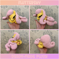 Size: 700x700 | Tagged: safe, artist:murny, fluttershy, pegasus, pony, g4, craft, cute, eyes closed, irl, lying down, multiple views, photo, plushie, pony plushie, prone, sleeping, sleepy, solo