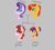 Size: 763x688 | Tagged: safe, artist:trollertnt, starlight glimmer, sunburst, oc, oc:cloud glimmer, oc:penny burst, pony, unicorn, g4, bust, family tree, female, gray background, horn, lineless, male, next generation, offspring, parent:starlight glimmer, parent:sunburst, parents:starburst, ship:starburst, shipping, siblings, simple background, sisters, straight