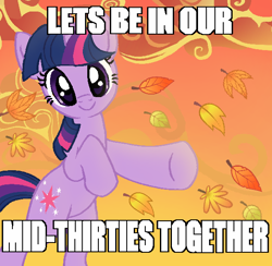 Size: 592x578 | Tagged: safe, artist:muffinz, twilight sparkle, pony, unicorn, g4, autumn leaves, bipedal, bronybait, cloud, colored, drawthread, female, horn, leaves, mare, meme, pixel-crisp art, ponified, ponified meme, requested art, sky, solo, unicorn twilight