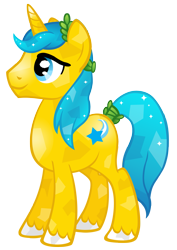 Size: 2205x3109 | Tagged: safe, artist:cloudy glow, comet tail, crystal pony, crystal unicorn, pony, unicorn, g4, cloven hooves, headwear, horn, laurel wreath, male, simple background, solo, stallion, tail, tail band, transparent background