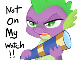 Size: 1892x1492 | Tagged: safe, artist:potzm, spike, dragon, g4, princess spike, season 5, male, open mouth, scene interpretation, simple background, solo, talking, telescope, transparent background, wingless spike