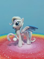 Size: 640x853 | Tagged: safe, artist:meuamadoespaco, star catcher, pegasus, g3, g4, candy, candy cane, colored wings, female, figurine, food, g3 to g4, generation leap, gradient wings, irl, mare, photo, solo, wings