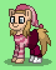 Size: 180x224 | Tagged: safe, alternate version, earth pony, pony, pony town, blonde, despicable me, edith gru, female, green background, simple background, solo