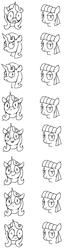Size: 472x1716 | Tagged: safe, artist:y122n20497166, maud pie, starlight glimmer, pony, unicorn, g4, black and white, female, grayscale, horn, lesbian, monochrome, shipping, sketch, starmaud