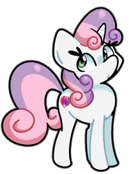 Size: 711x900 | Tagged: safe, artist:kindakismet, sweetie belle, pony, unicorn, g4, cute, diasweetes, female, filly, foal, horn, simple background, solo, the cmc's cutie marks, transparent background