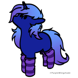 Size: 3000x3000 | Tagged: safe, artist:purple wingshade, part of a set, oc, oc only, oc:polaris, pony, unicorn, clothes, horn, simple background, socks, solo, striped socks, transparent background