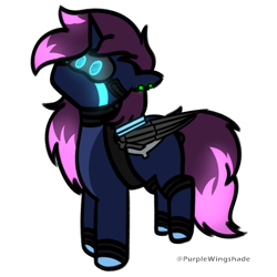 Size: 3000x3000 | Tagged: safe, artist:purple wingshade, part of a set, oc, oc only, oc:os-1415, pegasus, pony, robot, robot pony, unicorn, horn, simple background, solo, transparent background