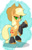 Size: 2200x3400 | Tagged: safe, artist:scandianon, applejack, earth pony, pony, g4, bipedal, coat markings, facial markings, feathered fetlocks, female, looking at you, mare, raised hoof, rearing, redesign, smiling, smiling at you, socks (coat markings), solo, unshorn fetlocks