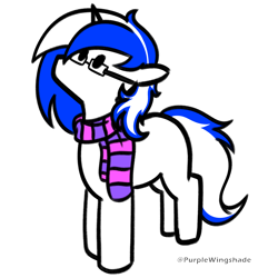 Size: 3000x3000 | Tagged: safe, artist:purple wingshade, oc, oc only, oc:stargazer, pony, unicorn, clothes, horn, scarf, simple background, solo, striped scarf, transparent background