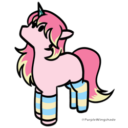 Size: 3000x3000 | Tagged: safe, artist:purple wingshade, oc, oc only, oc:princess vixie, pony, unicorn, clothes, horn, simple background, socks, solo, striped socks, transparent background