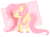 Size: 1192x893 | Tagged: safe, artist:bwunni, fluttershy, pegasus, pony, g4, abstract background, blushing, chibi, cute, female, mare, shyabetes, solo