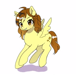 Size: 1600x1600 | Tagged: safe, artist:ayahana, pegasus, pony, anime, crossover, female, jungle pocket, ponified, simple background, solo, uma musume pretty derby, white background