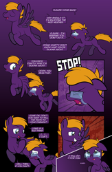 Size: 1920x2948 | Tagged: safe, artist:alexdti, oc, oc only, oc:dark purple, oc:purple creativity, pegasus, pony, comic:quest for friendship retold, duo, glasses, gradient background, r63 paradox