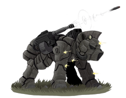 Size: 6200x4800 | Tagged: safe, artist:singovih, oc, oc only, oc:steelhooves, earth pony, pony, fallout equestria, applejack's rangers, armor, epic, male, power armor, rocket launcher, simple background, solo, stallion, steel ranger, transparent background, weapon