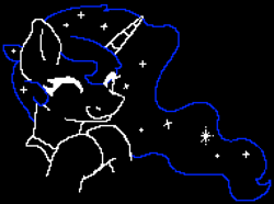 Size: 2865x2130 | Tagged: safe, artist:foxtrnal, princess luna, alicorn, pony, g4, ^^, black background, digital art, eyes closed, hooves together, pixel-crisp art, simple background, solo