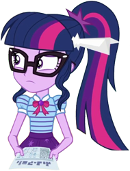 Size: 1915x2520 | Tagged: safe, edit, edited screencap, editor:mrtoonlover83, screencap, sci-twi, twilight sparkle, human, equestria girls, g4, background removed, female, glasses, not a vector, ponytail, simple background, solo, transparent background