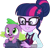 Size: 828x793 | Tagged: safe, edit, edited screencap, editor:mrtoonlover83, screencap, sci-twi, spike, spike the regular dog, twilight sparkle, dog, human, equestria girls, g4, my little pony equestria girls: friendship games, background removed, clothes, crystal prep academy uniform, cute, duo, duo male and female, female, glasses, magic capture device, male, necktie, not a vector, school tie, school uniform, schoolgirl, simple background, spikabetes, transparent background