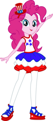 Size: 1782x4096 | Tagged: safe, artist:lizzmcclin, pinkie pie, human, equestria girls, g4, 4th of july, american independence day, clothes, female, holiday, rah rah skirt, simple background, skirt, solo, transparent background