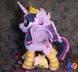 Size: 2435x2248 | Tagged: safe, artist:1stastrastudio, twilight sparkle, alicorn, pony, g4, clothes, irl, photo, plushie, socks, solo, striped socks, twilight sparkle (alicorn)