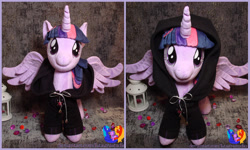 Size: 2000x1200 | Tagged: safe, artist:1stastrastudio, twilight sparkle, alicorn, pony, g4, clothes, hoodie, irl, photo, plushie, solo, twilight sparkle (alicorn)