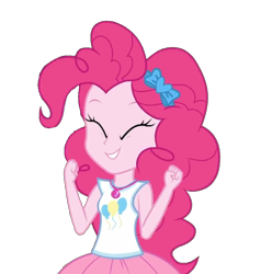 Size: 1026x1080 | Tagged: safe, artist:blockslikepl, edit, edited screencap, screencap, pinkie pie, human, equestria girls, g4, arms in the air, background removed, eyes closed, female, fist, simple background, smiling, solo, transparent background