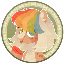 Size: 3000x3000 | Tagged: safe, artist:kabuvee, oc, oc only, earth pony, lamia, original species, pony, bust, female, heterochromia, mare, portrait, solo, tongue out