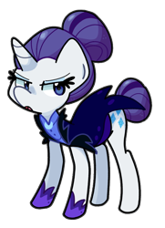 Size: 652x900 | Tagged: safe, artist:kindakismet, rarity, pony, unicorn, g4, the cutie re-mark, alternate hairstyle, alternate timeline, clothes, hair bun, horn, night maid rarity, nightmare takeover timeline, simple background, solo, transparent background