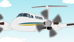 Size: 4000x2250 | Tagged: safe, artist:ifollowroads, derpy hooves, pegasus, pony, g4, beechcraft king air, female, mare, plane, sky, solo, turboprop, vehicle