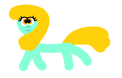 Size: 1376x886 | Tagged: safe, artist:emilycreator63, oc, oc only, oc:daffodil daisy, earth pony, pony, g4, 1000 hours in ms paint, closed mouth, cute, earth pony oc, female, mare, ocbetes, simple background, smiling, solo, stick figure, stickmare, white background